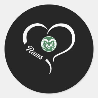 Tinora Rams Logo Half Heart Slogan Hs Classic Round Sticker