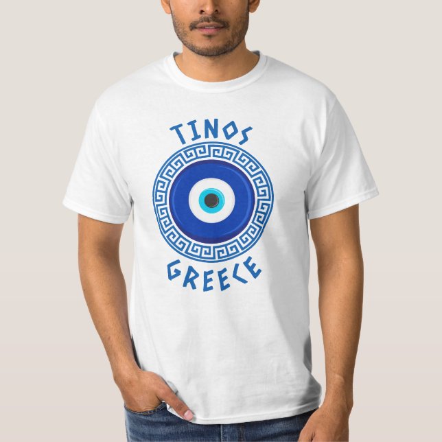 Tinos, Greece - Greek Evil Eye T-Shirt (Front)