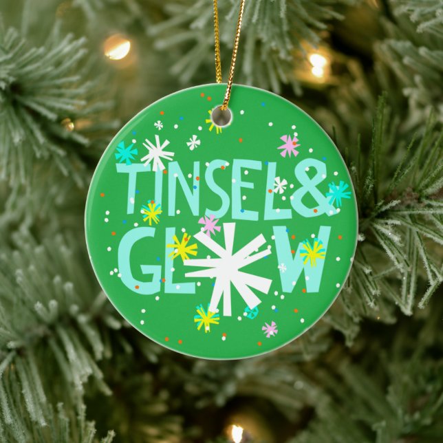 Tinsel & Glow Ceramic Ornament (Tree)