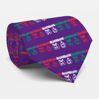 Tinsel HO HO HO (Tri Color) Neck Tie