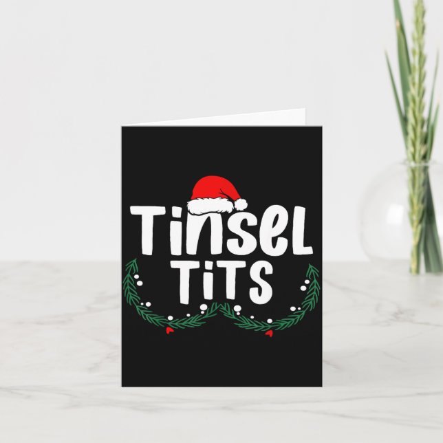 Tinsel Women's Funny Christmas Apparel  Card (Front)