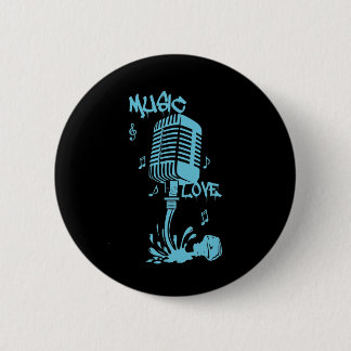 Tinta derramada forma Microfono en Azul Button