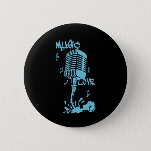 Tinta derramada forma Microfono en Azul Button