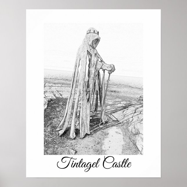 Tintagel King Arthur Monument  Cornwall    Poster (Front)