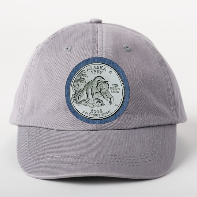 Tinted Alaska State Quarter Design  Patch (On Headwear)