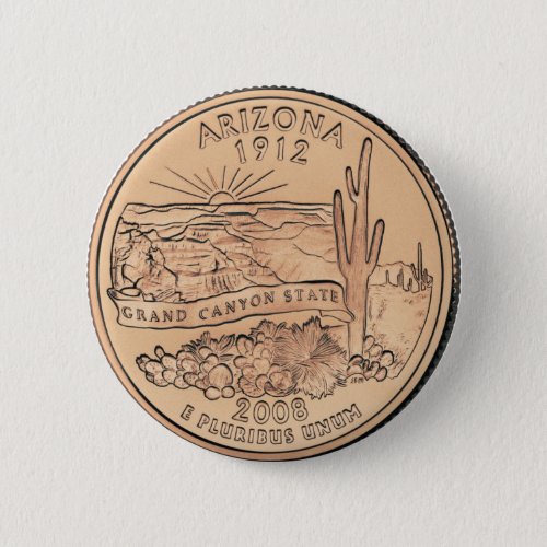 Tinted Arizona State Quarter Design   Button