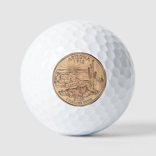 Tinted Arizona State Quarter Design  Golf Balls