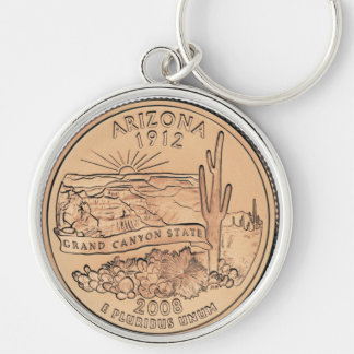 Tinted Arizona State Quarter Design Keychain