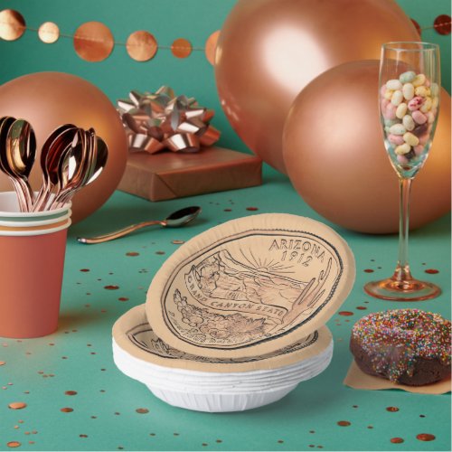 Tinted Arizona State Quarter Design Paper Bowl