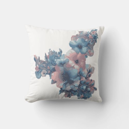 Tinted Futurism Floral Design Pillow