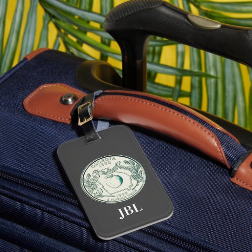 Tinted Georgia State Quarter Design Monogram Luggage Tag