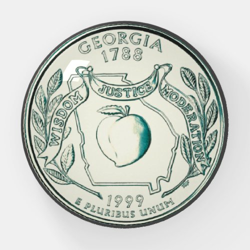 Tinted Georgia State Quarter Design  Paperweight