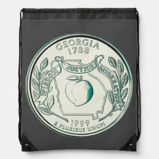Tinted Georgia State Quarter Design Tote Bag
