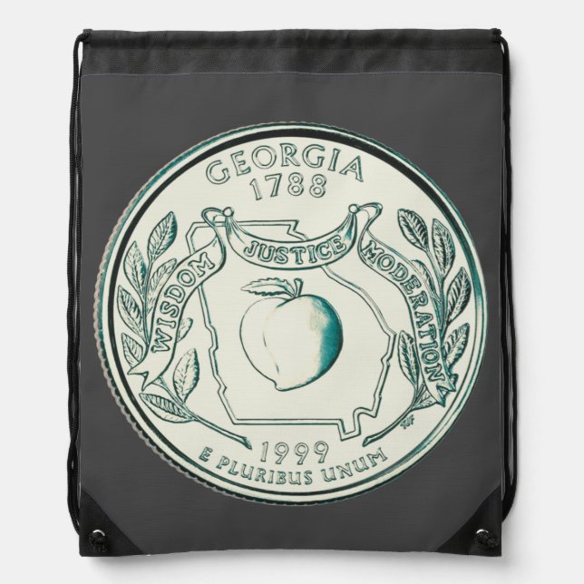Tinted Georgia State Quarter Design  Tote Bag (Front)