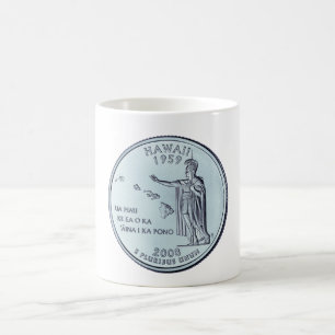 Tinted Hawaii State Quarter Design Coffee Mug