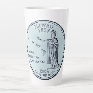Tinted Hawaii State Quarter Design Latte Mug