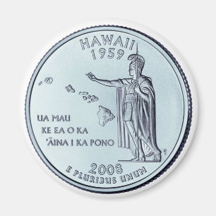 Tinted Hawaii State Quarter Design Magnet