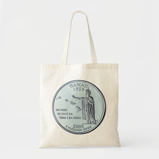Tinted Hawaii State Quarter Design  Tote Bag (Front)