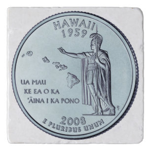 Tinted Hawaii State Quarter Design Trivet