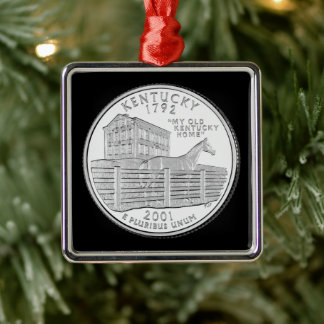 Tinted Kentucky State Quarter Metal Ornament