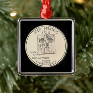 Tinted New Mexico State Quarter Metal Ornament
