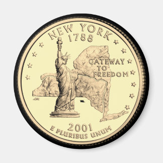 Tinted New York State Quarter Design Magnet