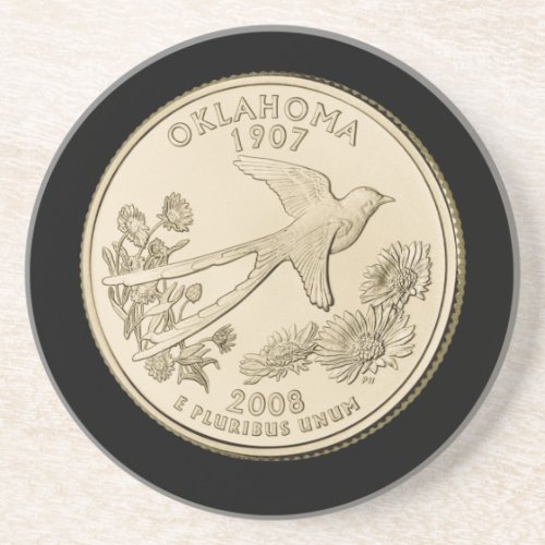 Tinted Oklahoma State Quarter Design  Coaster