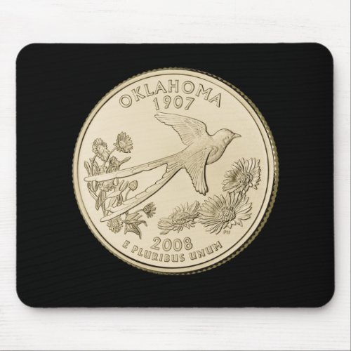 Tinted Oklahoma State Quarter Design  Mouse Pad