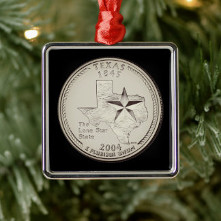 Tinted Texas State Quarter Metal Ornament