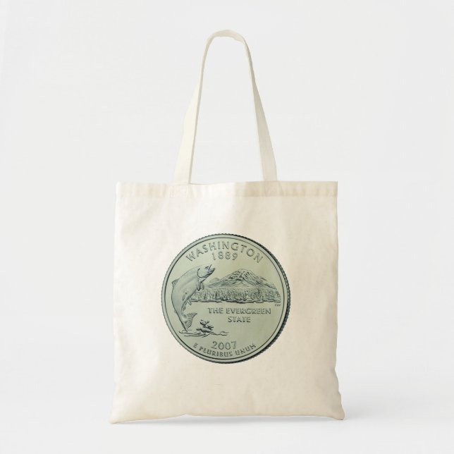 Tinted Washington State Quarter Design  Tote Bag (Front)