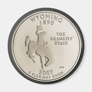Tinted Wyoming State Quarter Design Magnet