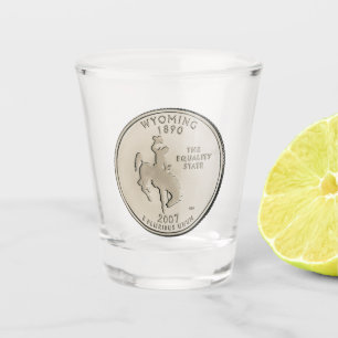 Tinted Wyoming State Quarter Design Shot Glass
