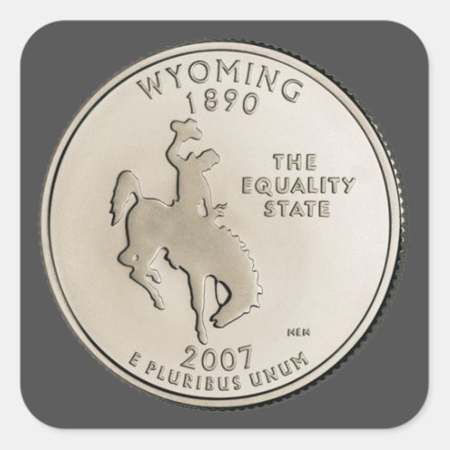 Tinted Wyoming State Quarter Design  Square Sticker