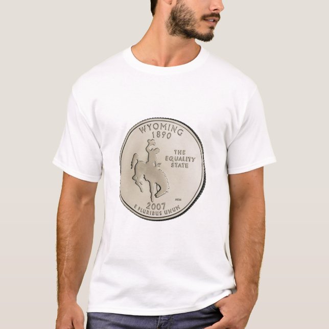 Tinted Wyoming State Quarter Design  T-Shirt (Front)