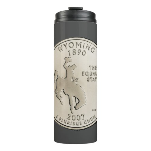 Tinted Wyoming State Quarter Design   Thermal Tumbler