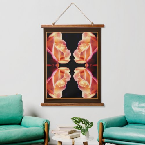 Tinted Yellow Rosebud Flower Abstract Hanging Tapestry