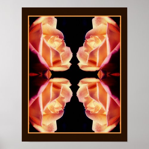 Tinted Yellow Rosebud Flower Abstract Poster