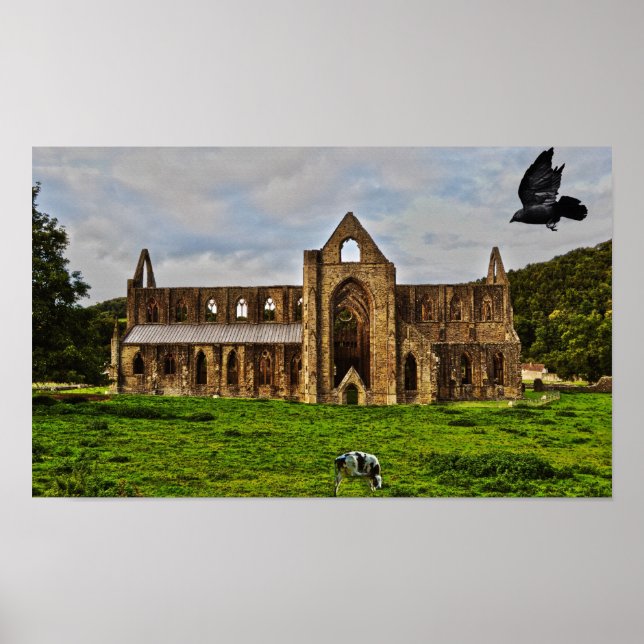 Tintern Abbey Cistercian Monastery Pastoral Scene Poster (Front)