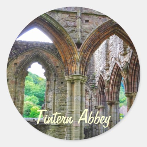 Tintern Abbey Cistercian Monastery Wales Classic Round Sticker