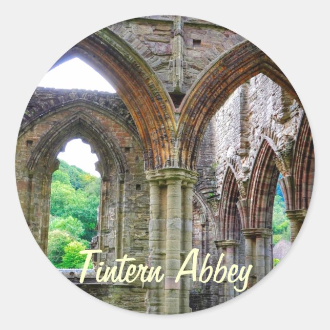 Tintern Abbey, Cistercian Monastery, Wales Classic Round Sticker (Front)