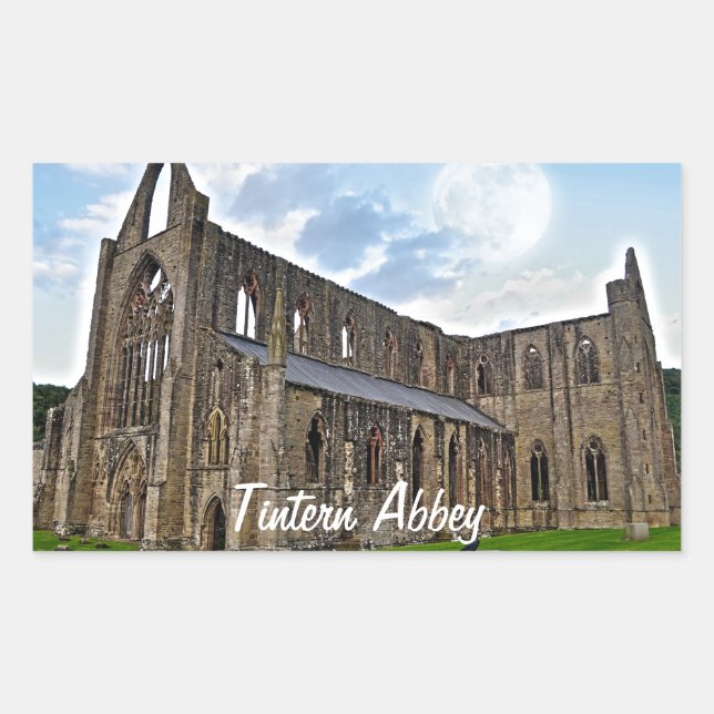 Tintern Abbey, Cistercian Monastery, Wales Rectangular Sticker (Front)