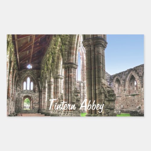 Tintern Abbey Cistercian Monastery Wales Rectangular Sticker