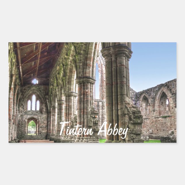 Tintern Abbey, Cistercian Monastery, Wales Rectangular Sticker (Front)