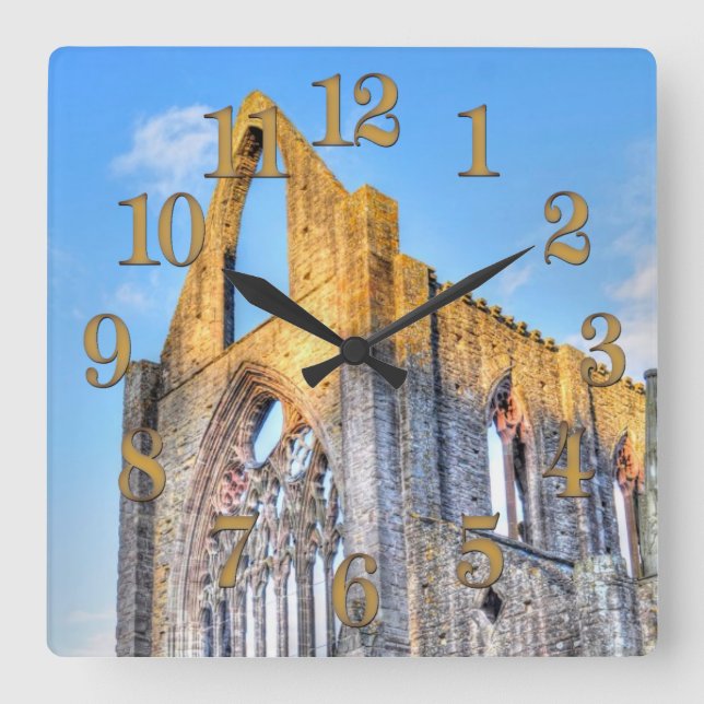 Tintern Abbey, Cistercian Monastery, Wales Square Wall Clock (Front)