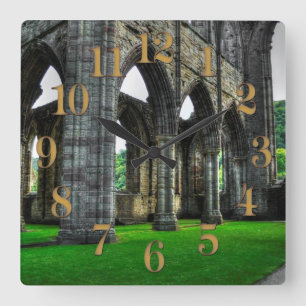 Tintern Abbey, Cistercian Monastery, Wales Square Wall Clock