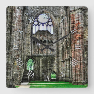 Tintern Abbey, Cistercian Monastery, Wales Square Wall Clock