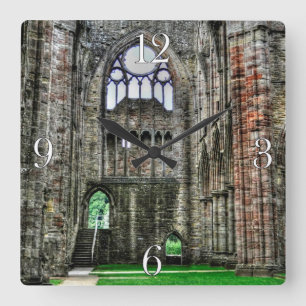 Tintern Abbey, Cistercian Monastery, Wales Square Wall Clock