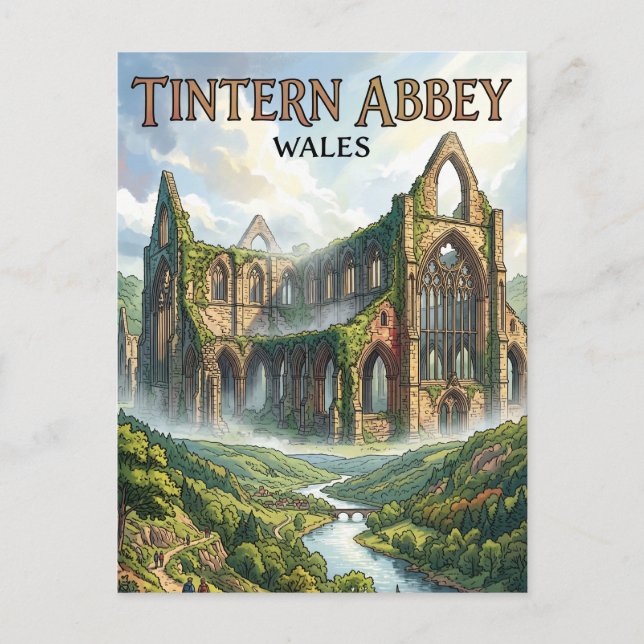 Tintern Abbey Wales Postcard (Front)
