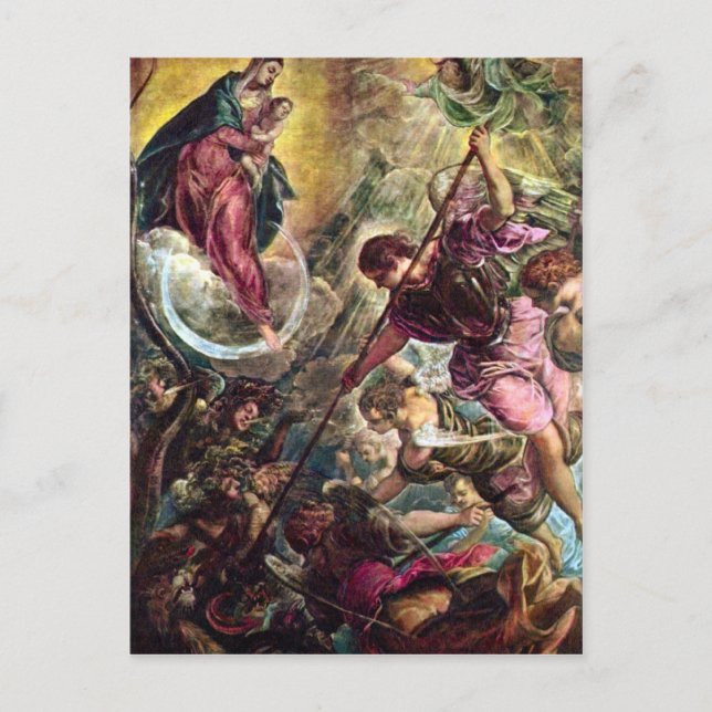 Tintoretto - Battle of the Archangel Michael with Postcard (Front)