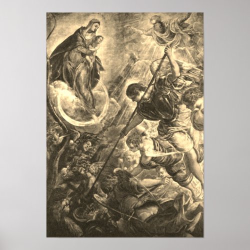 Tintoretto  Kampf des Erzengels Michael mit Satan Poster